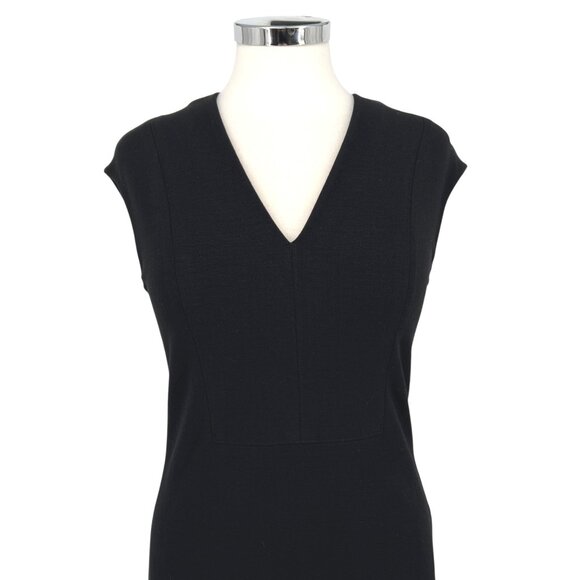 Vince Bib V-Neck Sheath Dress Black Size 6 - Picture 2 of 13